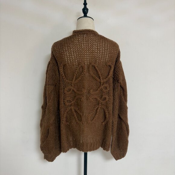 NWOT! Loewe Anagram Open-knit Mohair-blend Cardigan - Picture 12 of 14
